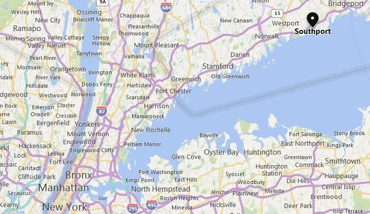 Southport location map